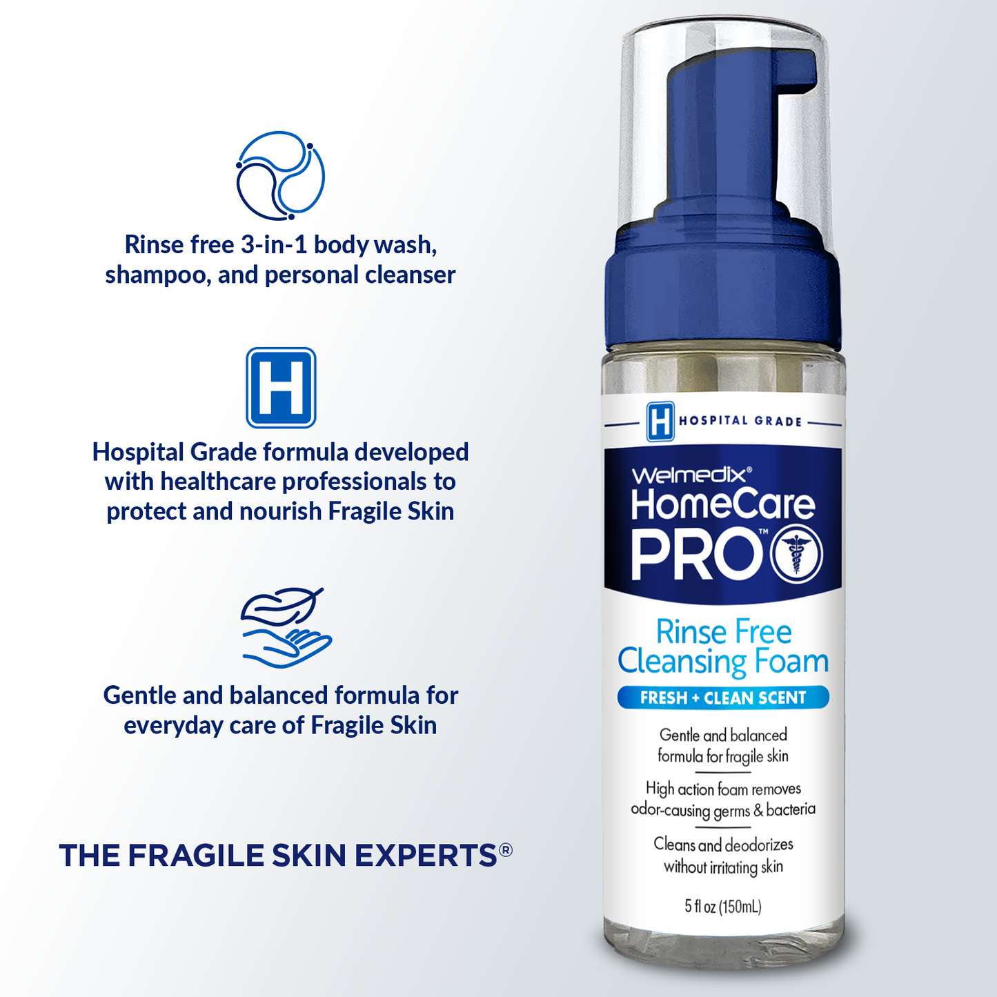 No Rinse Cleansing Foam for Sensitive, Thin Skin